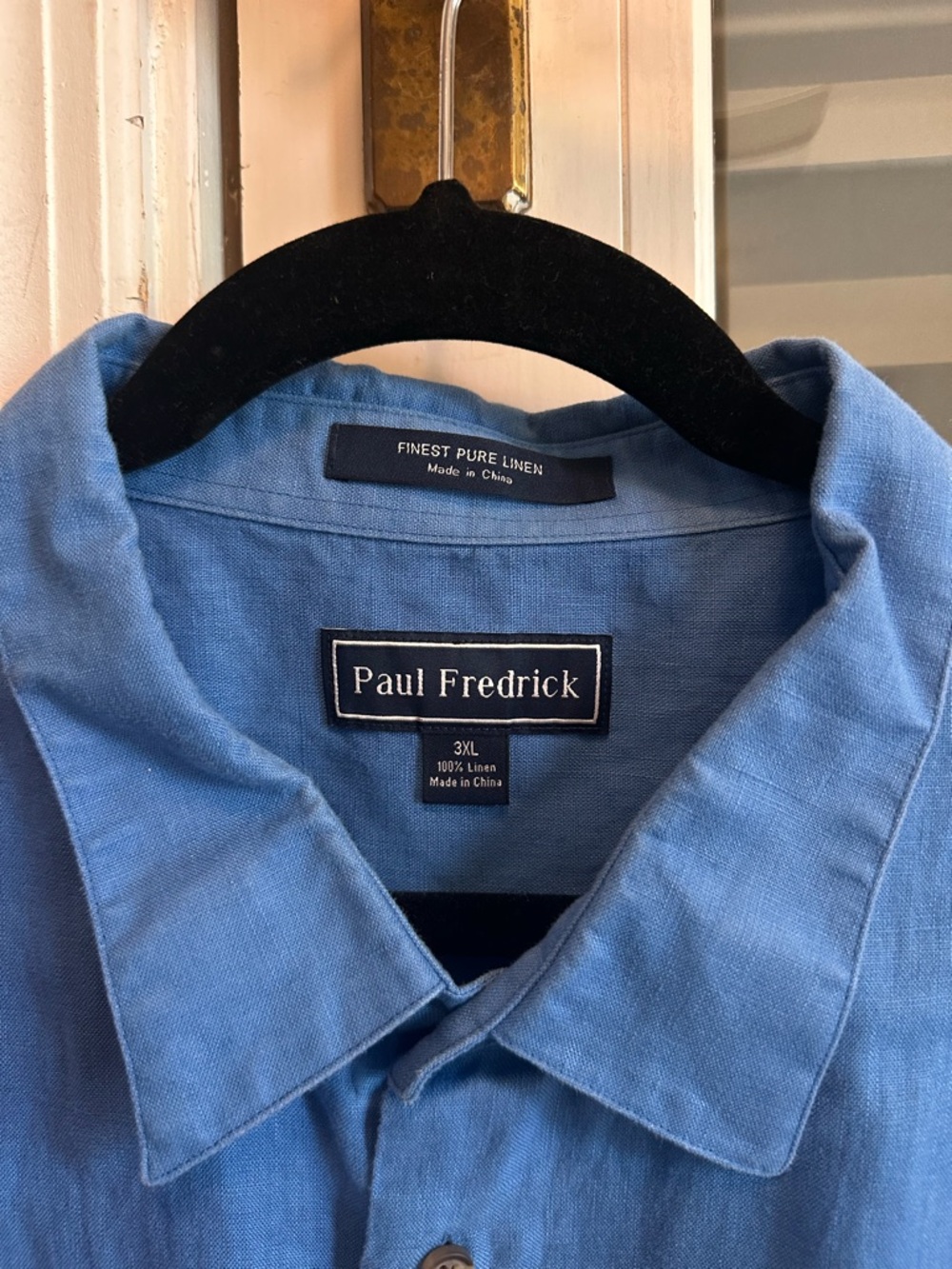 Paul Fredrick Light Blue Linen Button-Down Shirt - Picture 2 of 3